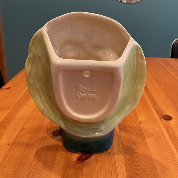 ROYAL COPLEY HEAD VASE VINTAGE BOY GREEN YELLOW LARGE MEXICAN SOMBRERO GIRL? - Picture 3 of 9